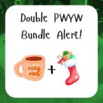 Double PWYW Bundle Alert! Coffee mug that says "cozy vibes" and a stocking full of toys